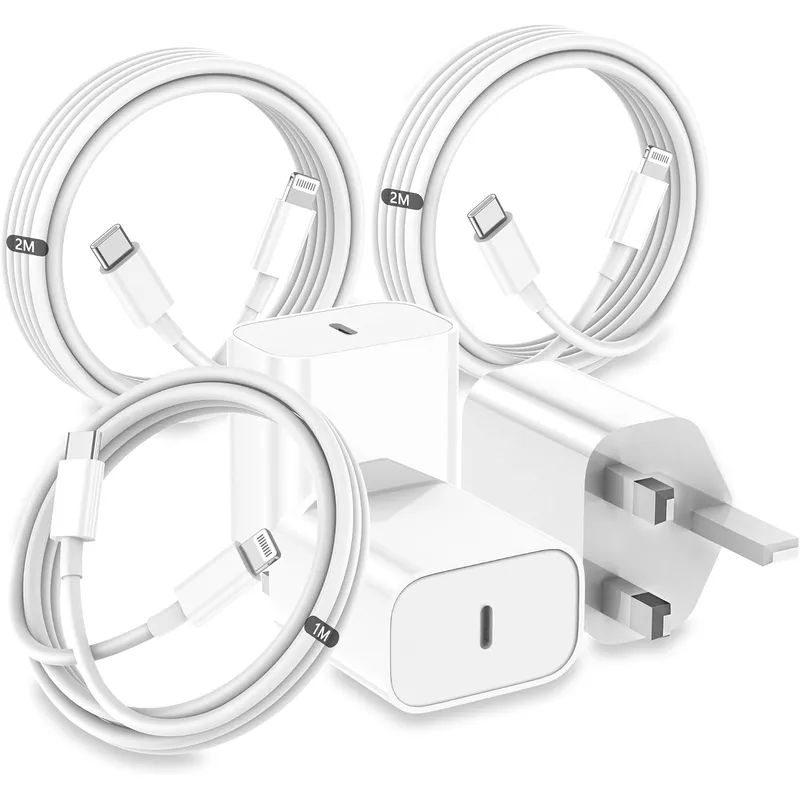 FEEL2NICE 20 W Charger + Lightning Cable Kit, 3-Pack