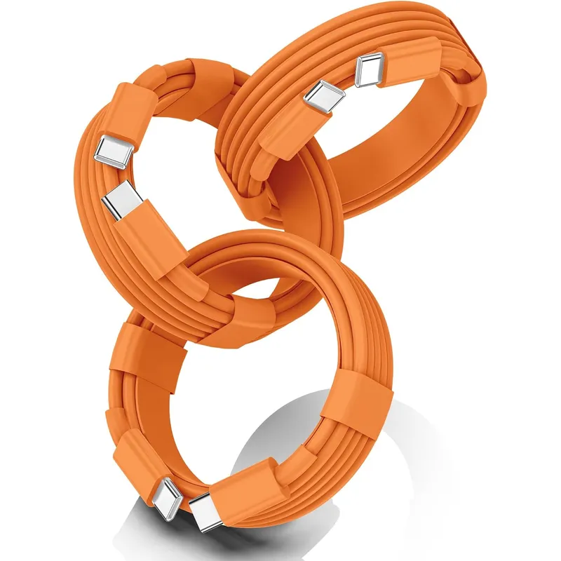 FEEL2NICE USB-C to USB-C Cable 60 W, 3-Pack – Orange
